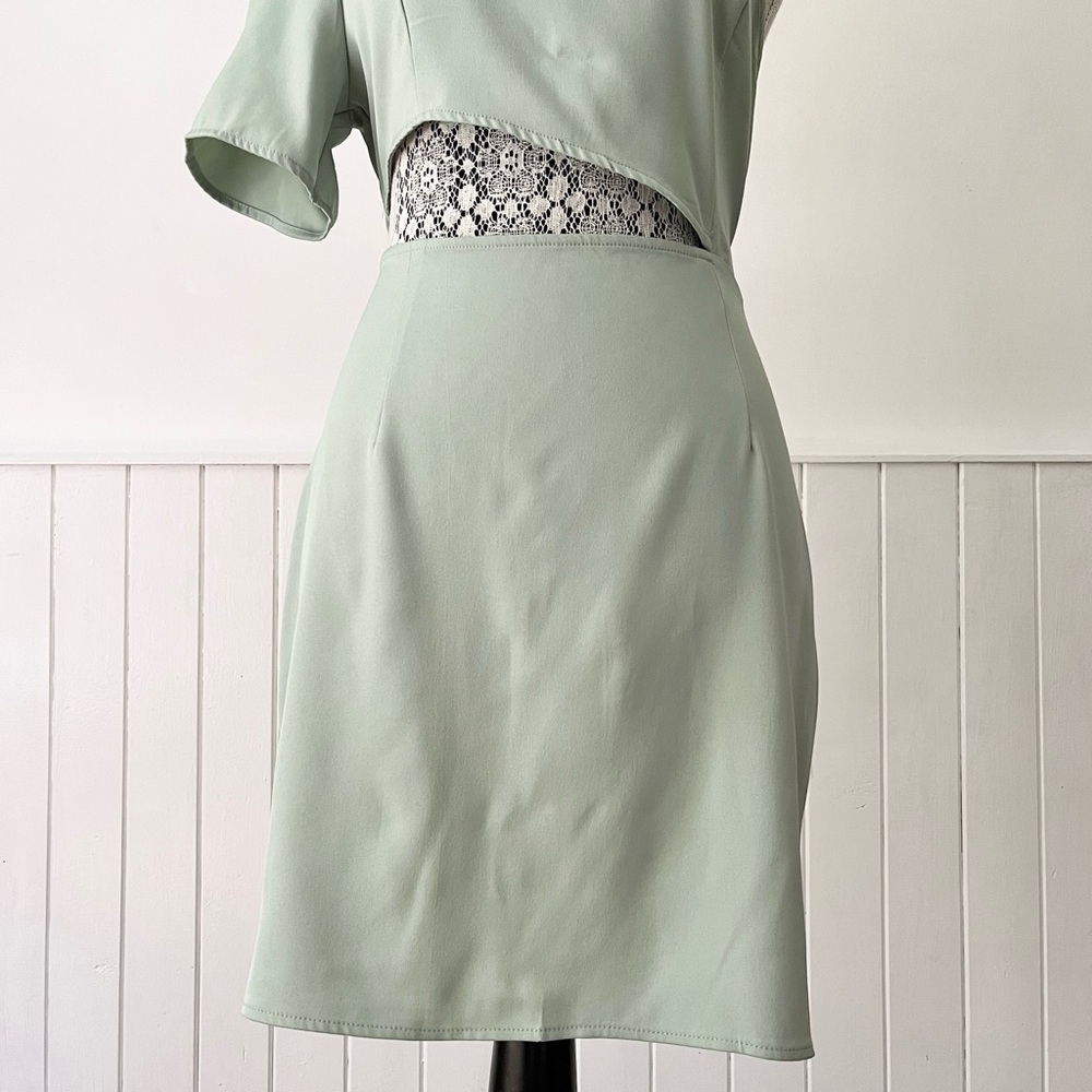 Zara Asymmetric One Sleeve Cutout Tie Back Dress Size M - Picture 3 of 10